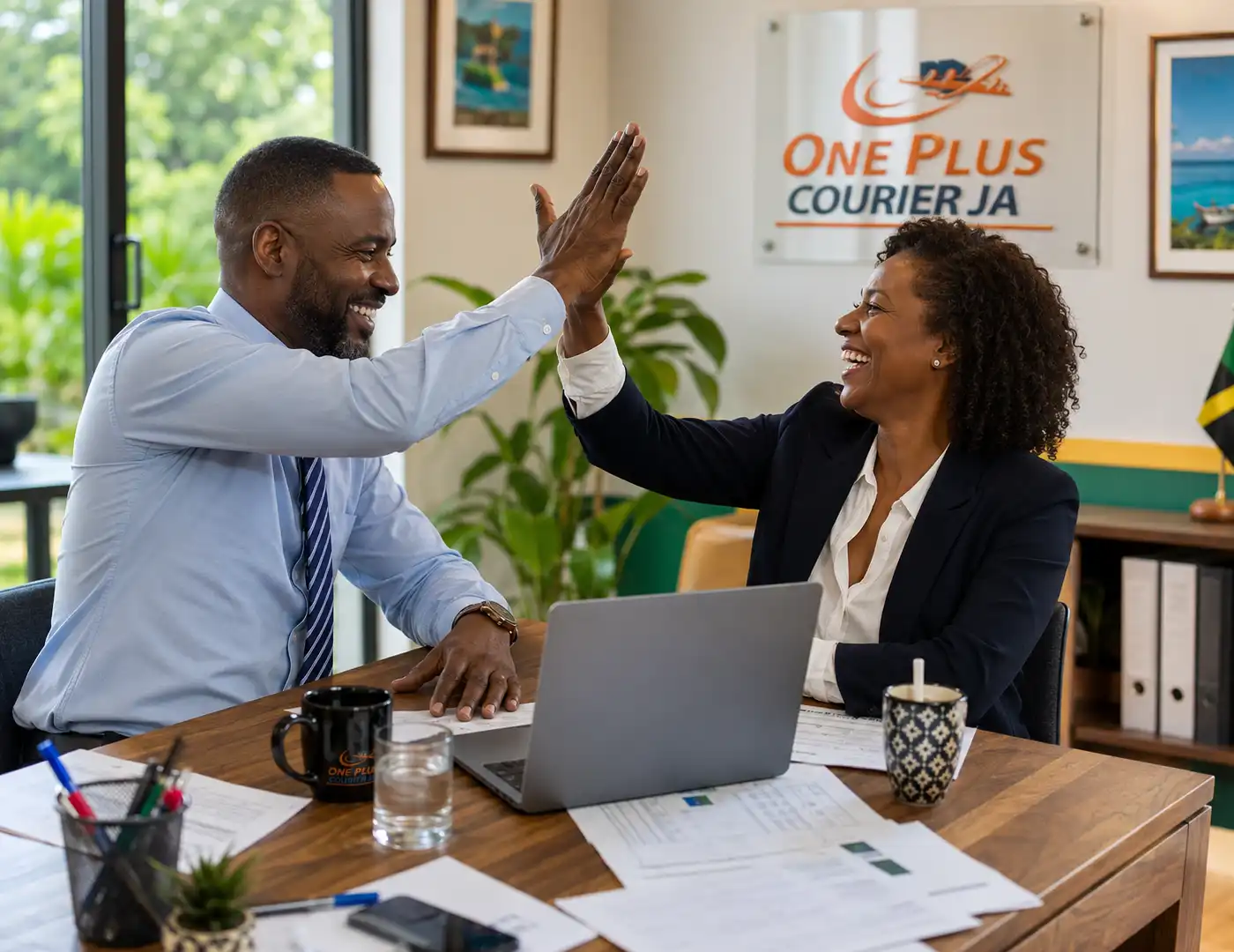 Business professionals shaking hands